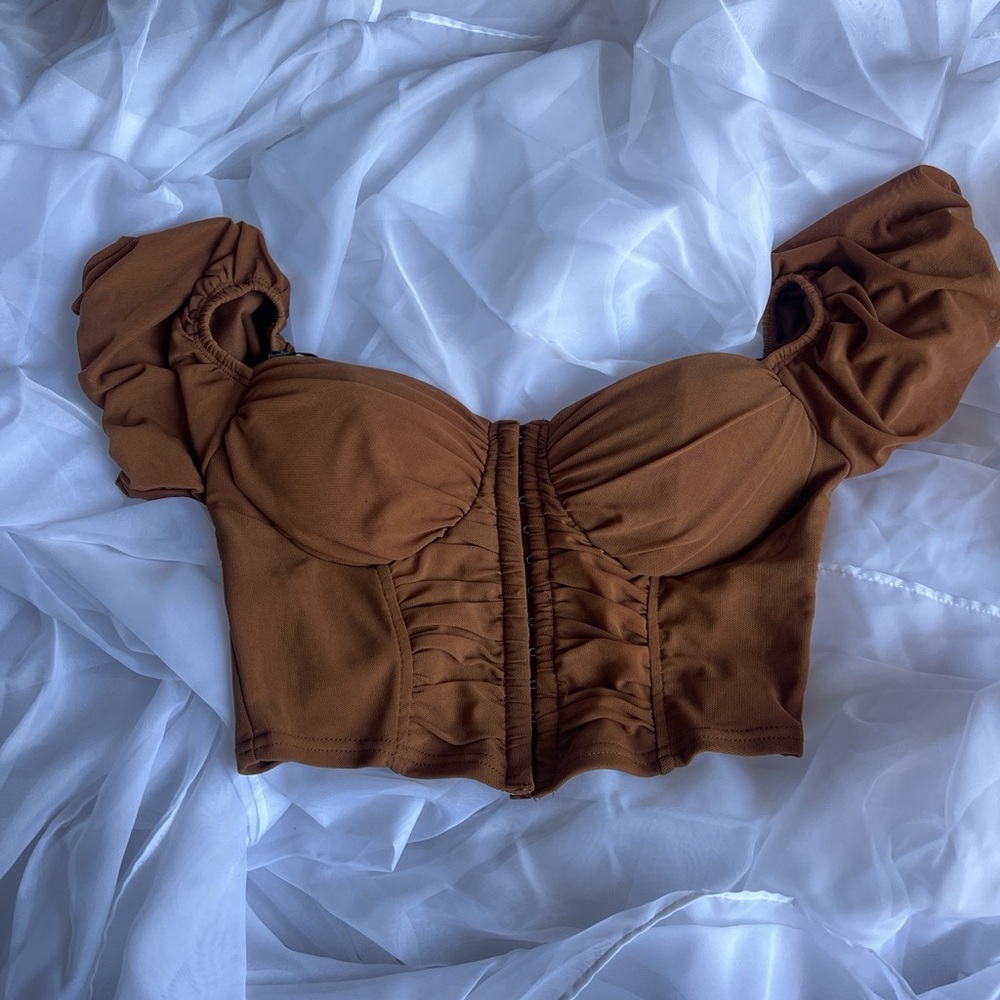 Papaya Brown Crop Top